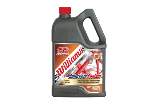 WILLIAMS AUTOMOTIVE COOLANT ANTIFREEZE 50/50 RED FORMULA